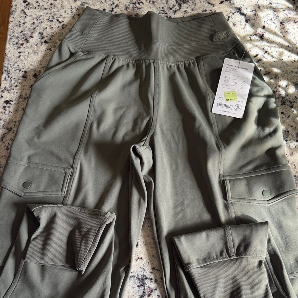 Olive Green Cargo Joggers